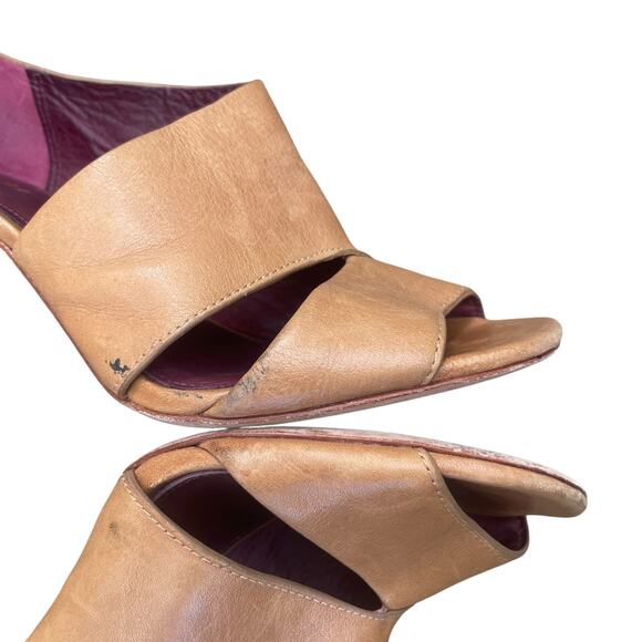 Coach Nude Leather Cutout Open Toe Heels Size 5.5B – Classic Stiletto Pumps - Picture 12 of 16